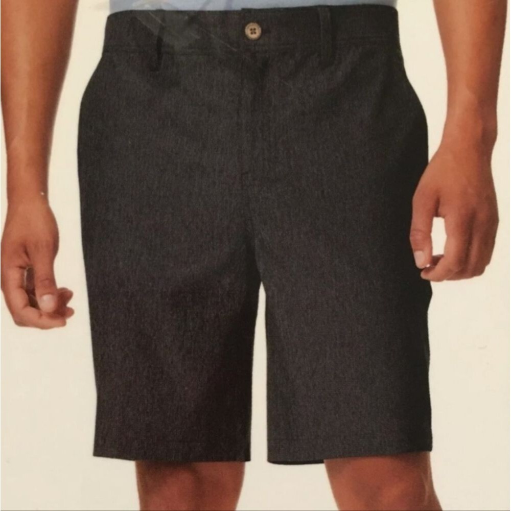 32 Degrees Black Flat Front Stretch Performance Shorts Athleisure Waist 34
